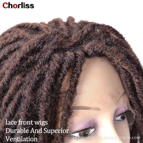 Private Label Cheap Ombre Afro Dreadlocks Wigs For Black Women Curly Braids Heat Resistance Faux Locs Synthetic Hair Wigs